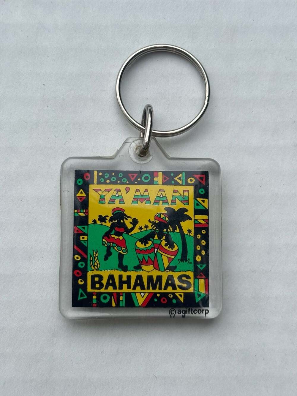 Vintage Bahamas Ya' Man Souvenir Acrylic Keychain